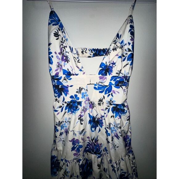 SHEIN Women’s Vacation V-Neck Spaghetti Strap Backless A-Line Mini Dress – Blue - Picture 2 of 10